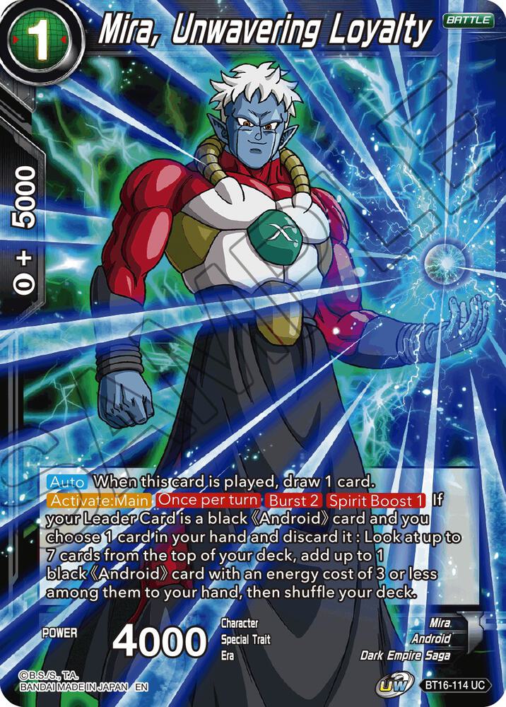 Mira, Unwavering Loyalty BT16-114 card from Realm of the Gods
