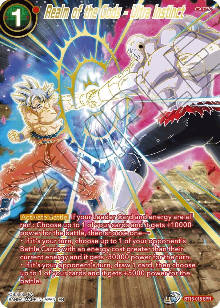 Realm of the Gods - Ultra Instinct (SPR) BT16-018 card from Realm of the Gods