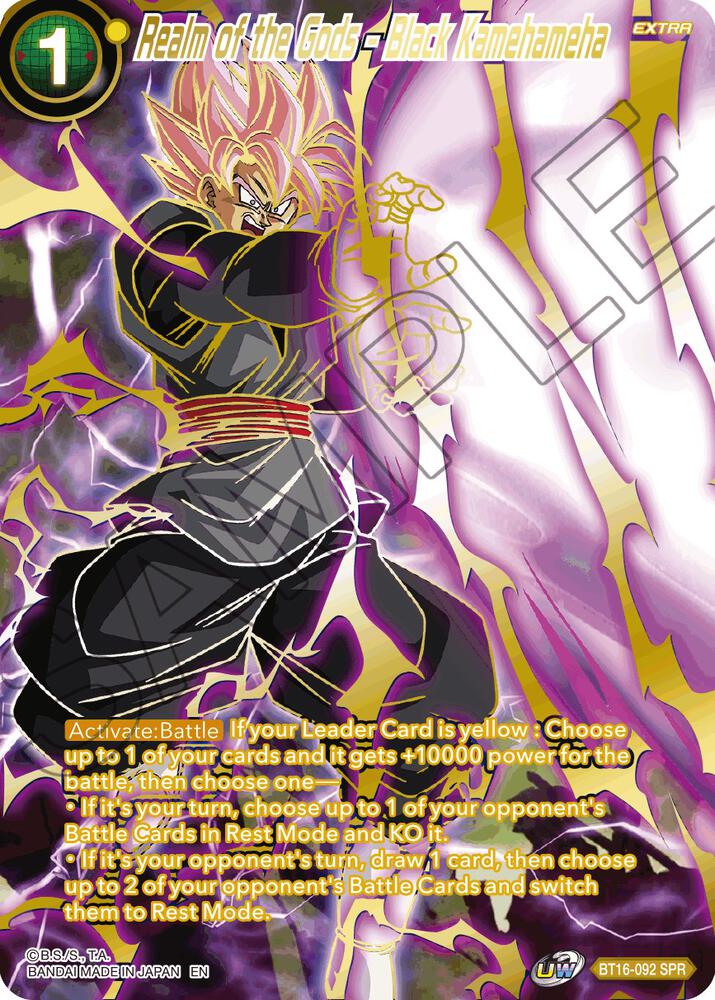 Realm of the Gods - Black Kamehameha (SPR) BT16-092 card from Realm of the Gods