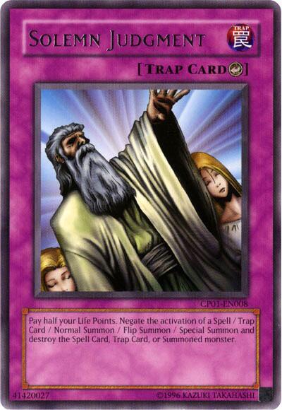 Solemn Judgment CP01-EN008 card from Champion Pack 1