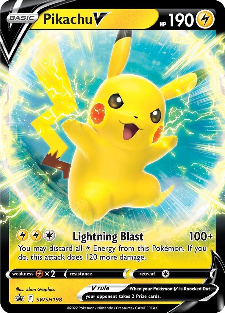 Pikachu V SWSH198 card from SWSH: Sword & Shield Promo Cards