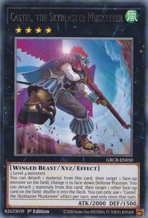 Castel, the Skyblaster Musketeer GRCR-EN050 card from The Grand Creators