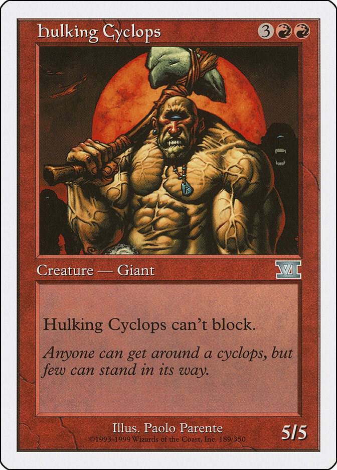 Hulking Cyclops 189 card from Classic Sixth Edition