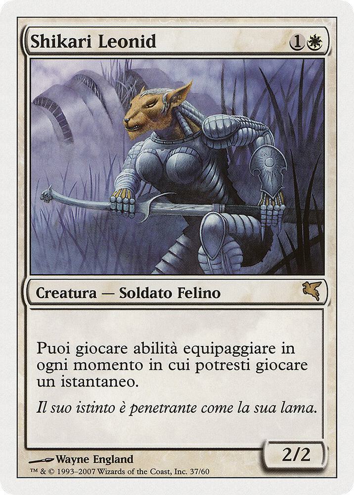 Leonin Shikari (Italian) - "Shikari Leonid" L37 card from Magic Encyclopedia 2005 (Salvat/Hachette)