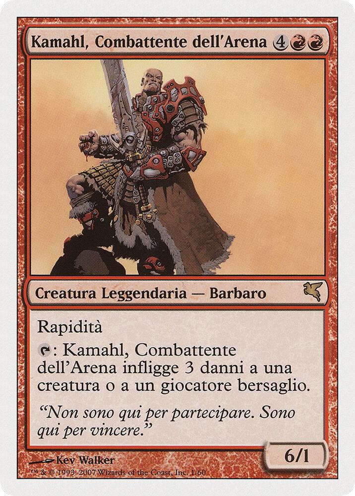 Kamahl, Pit Fighter (Italian) - "Kamahl, Combattente dell'Arena" I1 card from Magic Encyclopedia 2005 (Salvat/Hachette)