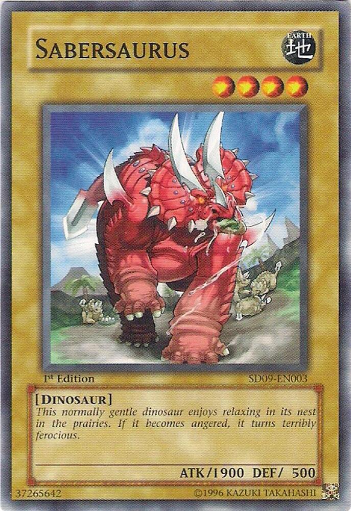 Sabersaurus SD09-EN003 card from Structure Deck: Dinosaur's Rage