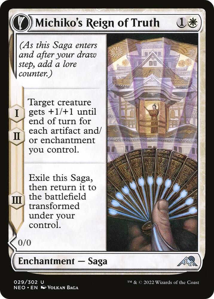 Michiko's Reign of Truth 29 card from Kamigawa: Neon Dynasty
