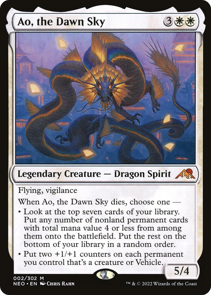 Ao, the Dawn Sky 2 card from Kamigawa: Neon Dynasty