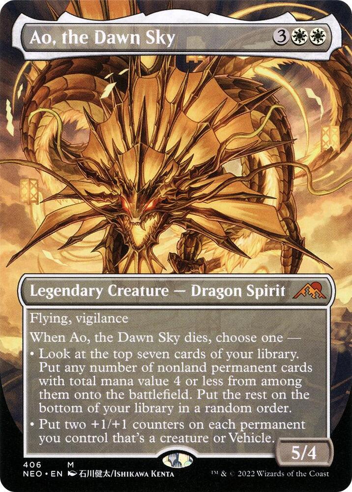 Ao, the Dawn Sky (Borderless) 406 card from Kamigawa: Neon Dynasty