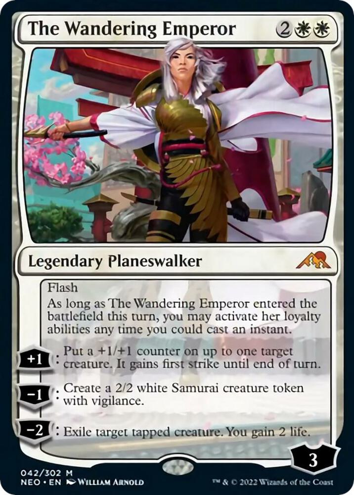 The Wandering Emperor 42 card from Kamigawa: Neon Dynasty
