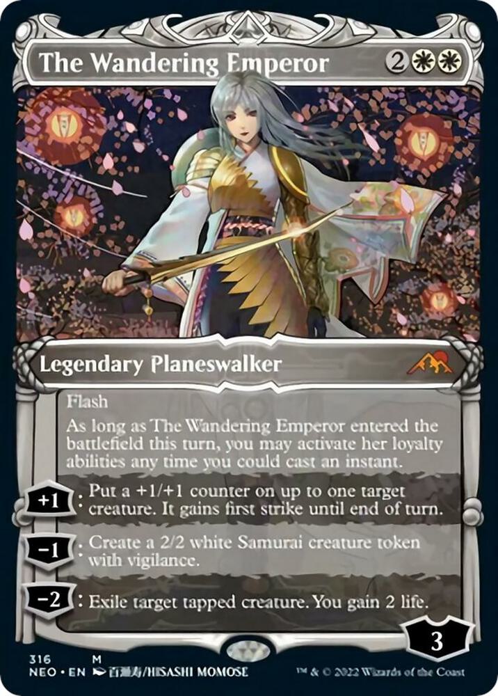The Wandering Emperor (Showcase) 316 card from Kamigawa: Neon Dynasty