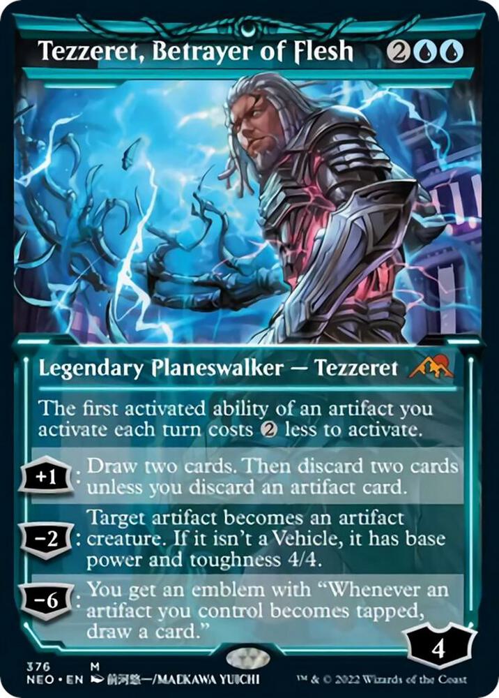 Tezzeret, Betrayer of Flesh (Showcase) 376 card from Kamigawa: Neon Dynasty