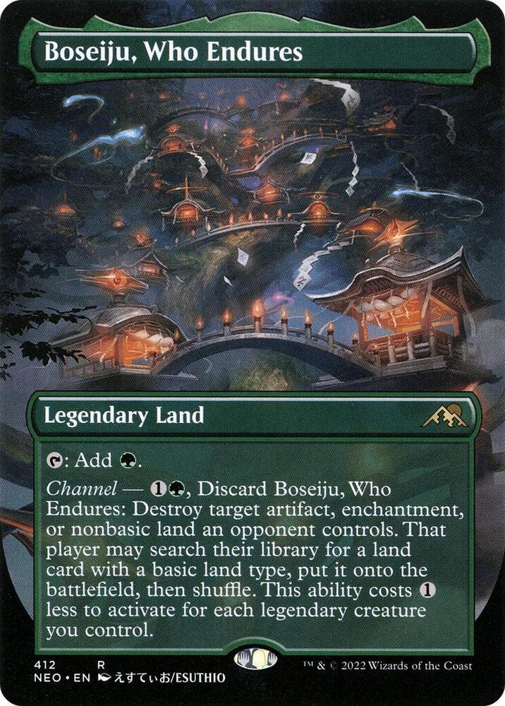 Boseiju, Who Endures (Borderless) 412 card from Kamigawa: Neon Dynasty