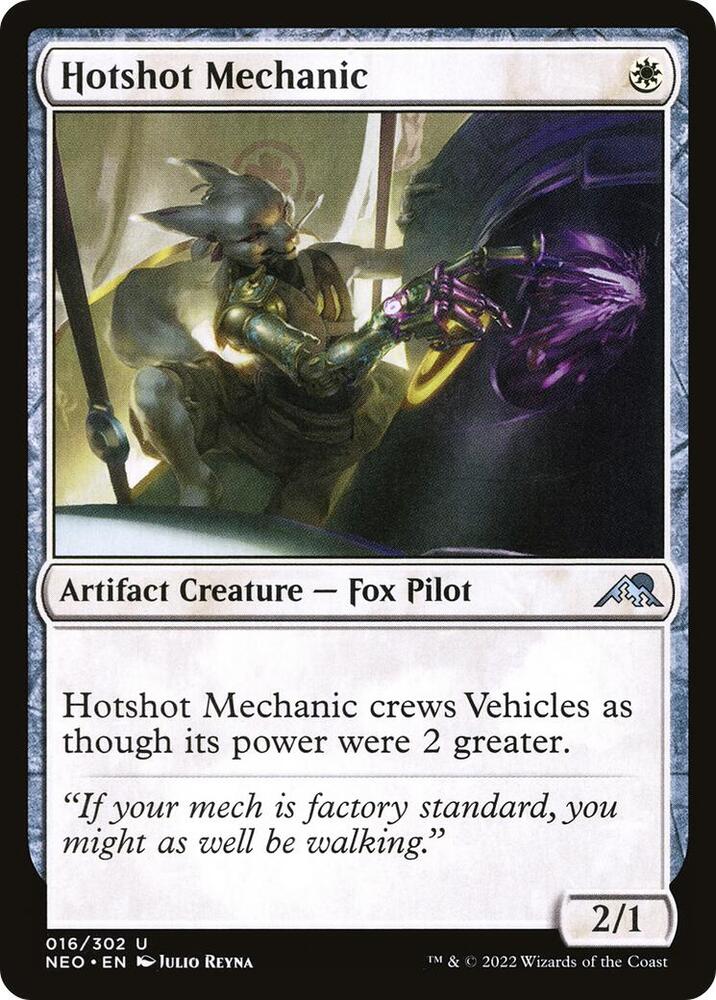 Hotshot Mechanic 16 card from Kamigawa: Neon Dynasty