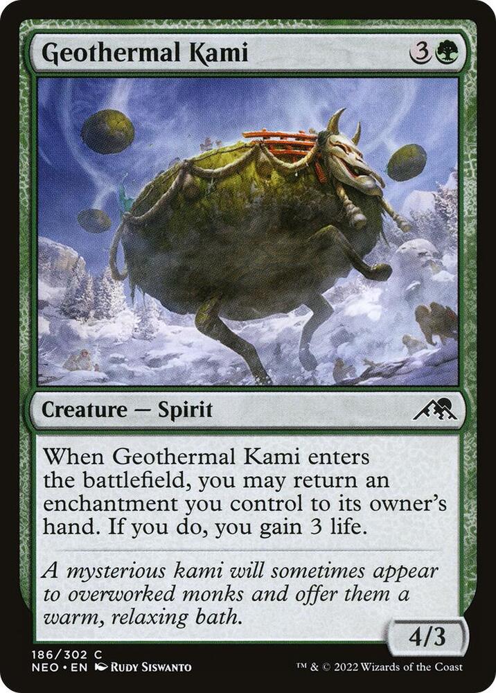 Geothermal Kami 186 card from Kamigawa: Neon Dynasty