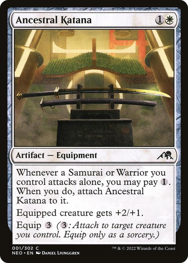 Ancestral Katana 1 card from Kamigawa: Neon Dynasty