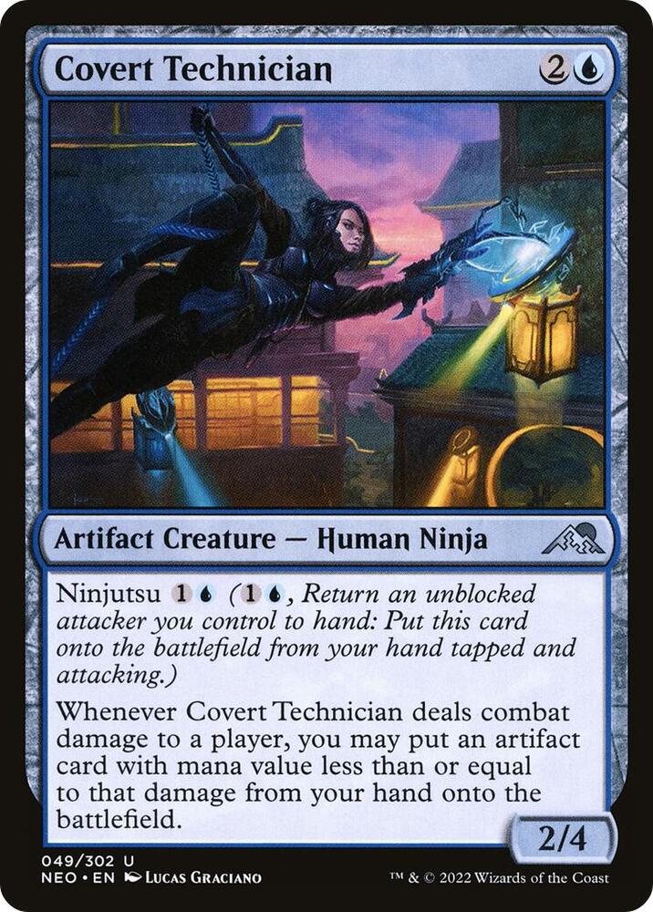 Covert Technician 49 card from Kamigawa: Neon Dynasty