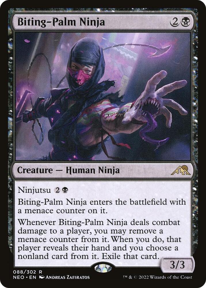 Biting-Palm Ninja 88 card from Kamigawa: Neon Dynasty