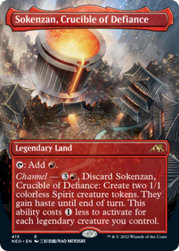 Sokenzan, Crucible of Defiance (Borderless) 415 card from Kamigawa: Neon Dynasty
