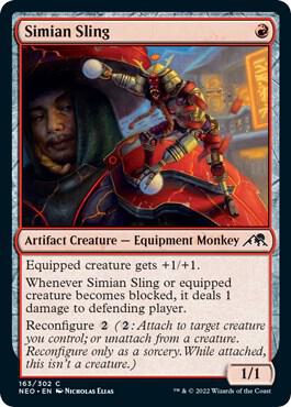 Simian Sling 163 card from Kamigawa: Neon Dynasty