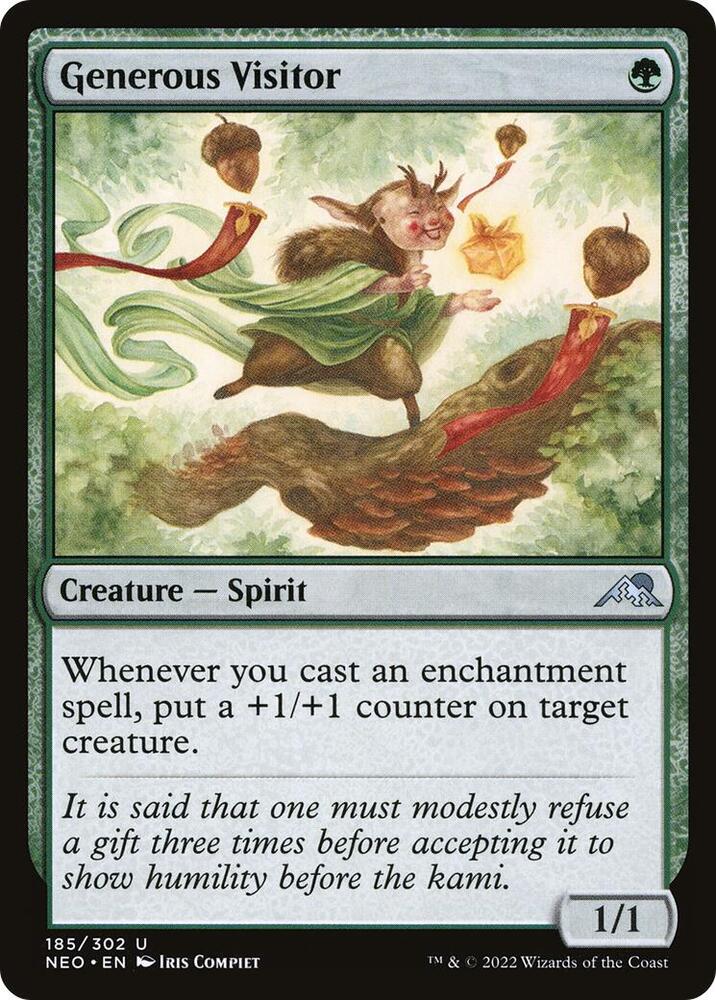 Generous Visitor 185 card from Kamigawa: Neon Dynasty