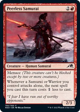 Peerless Samurai 156 card from Kamigawa: Neon Dynasty