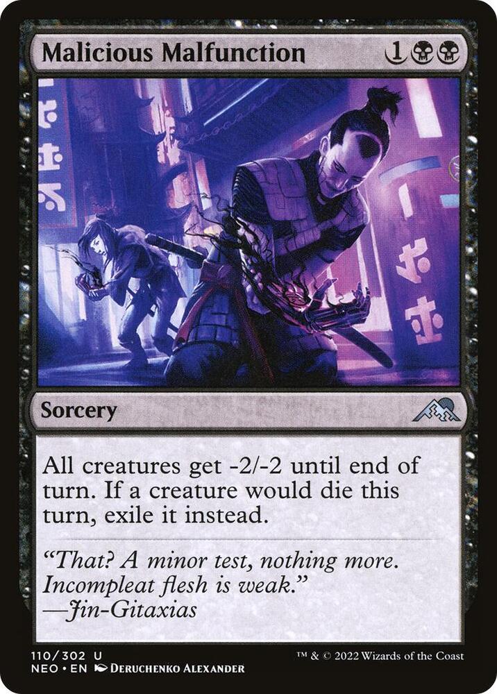 Malicious Malfunction 110 card from Kamigawa: Neon Dynasty