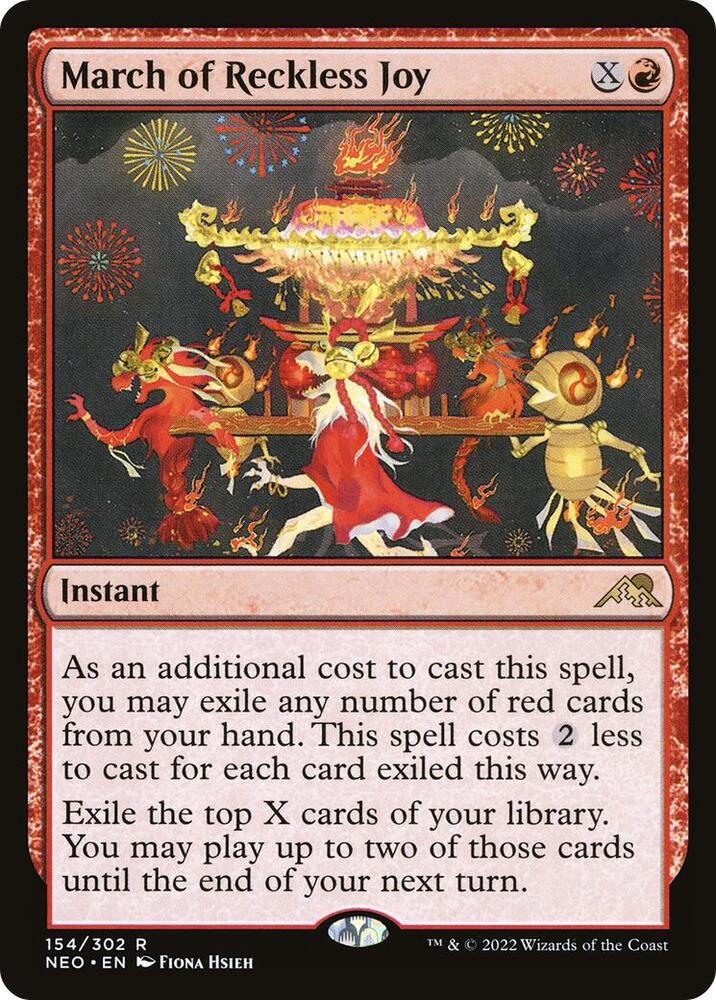 March of Reckless Joy 154 card from Kamigawa: Neon Dynasty