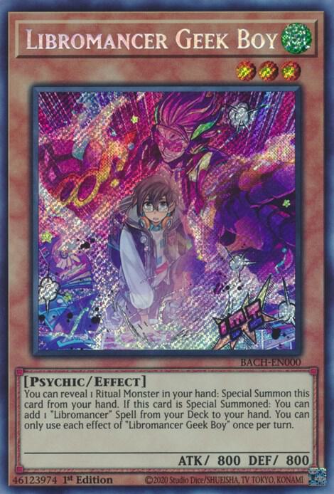 Libromancer Geek Boy BACH-EN000 card from Battle of Chaos