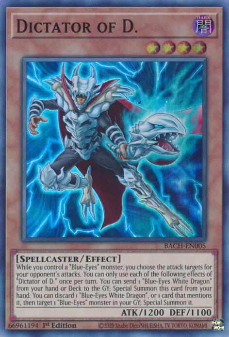 Dictator of D. BACH-EN005 card from Battle of Chaos