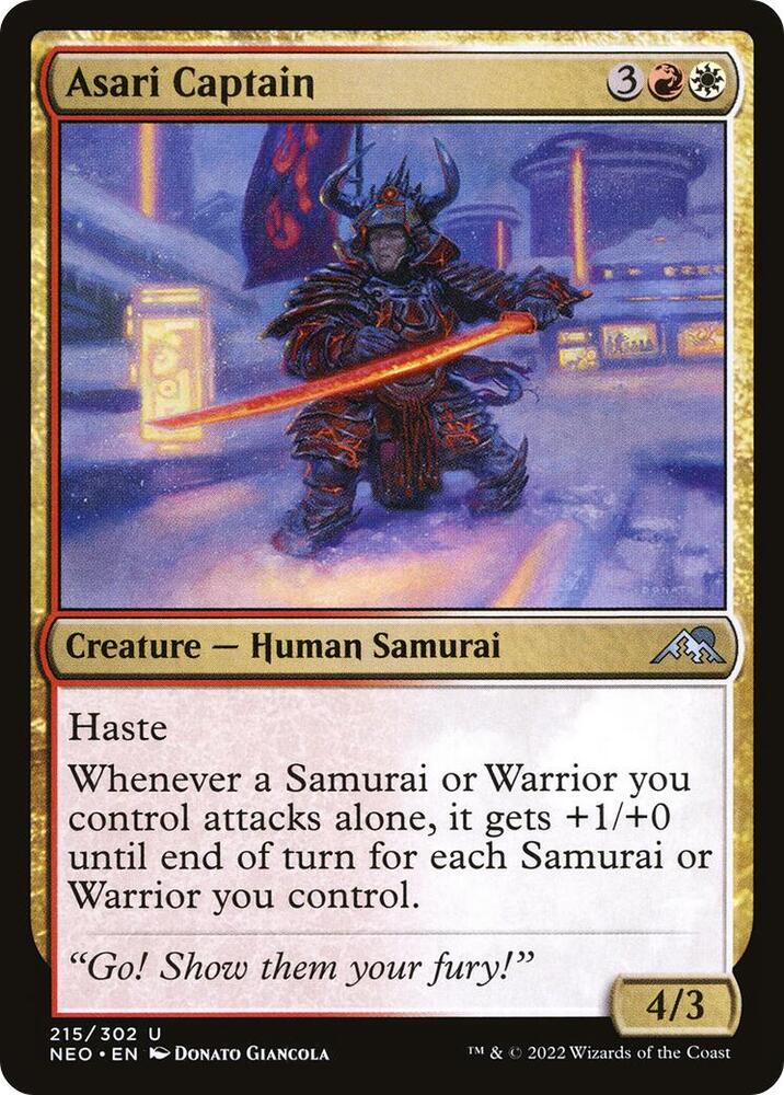 Asari Captain 215 card from Kamigawa: Neon Dynasty