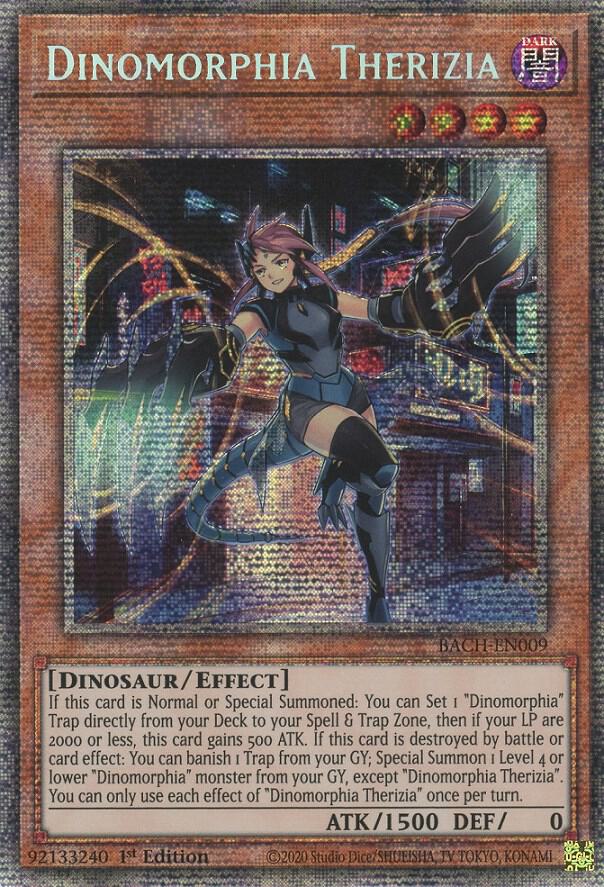 Dinomorphia Therizia (Starlight Rare) BACH-EN009 card from Battle of Chaos