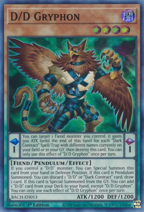 D/D Gryphon BACH-EN013 card from Battle of Chaos