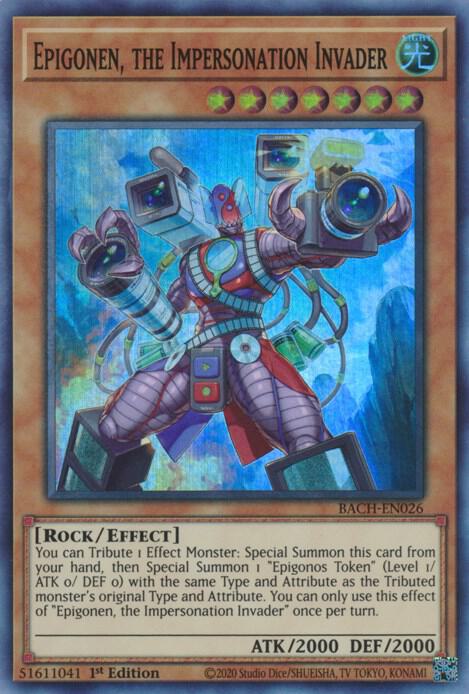 Epigonen, the Impersonation Invader BACH-EN026 card from Battle of Chaos