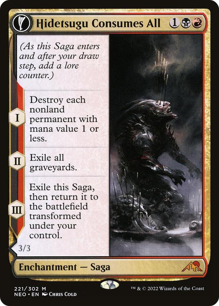 Hidetsugu Consumes All 221 card from Kamigawa: Neon Dynasty
