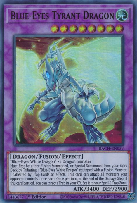 Blue-Eyes Tyrant Dragon BACH-EN037 card from Battle of Chaos
