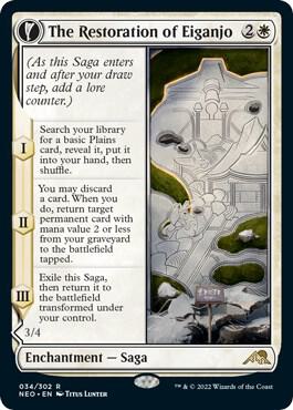 The Restoration of Eiganjo 34 card from Kamigawa: Neon Dynasty