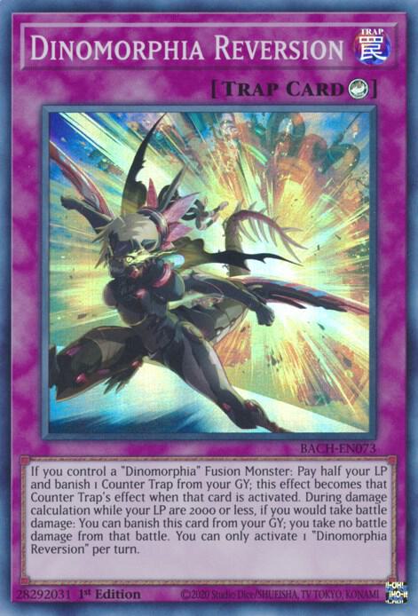 Dinomorphia Reversion BACH-EN073 card from Battle of Chaos