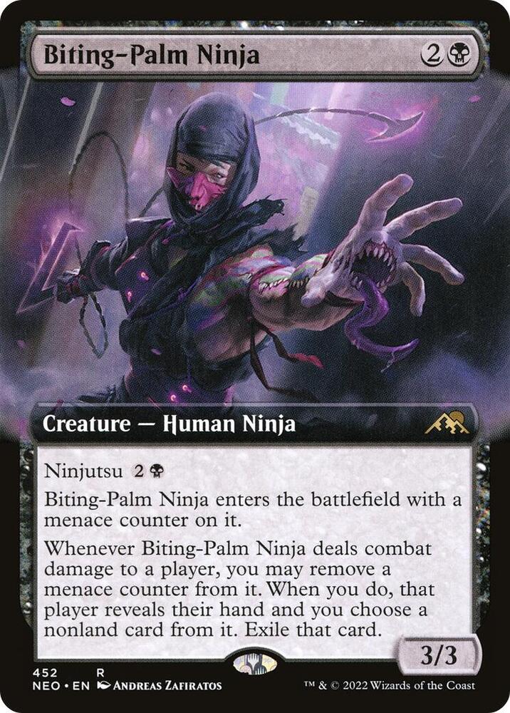 Biting-Palm Ninja (Extended Art) 452 card from Kamigawa: Neon Dynasty