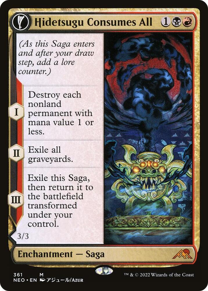 Hidetsugu Consumes All (Showcase) 361 card from Kamigawa: Neon Dynasty
