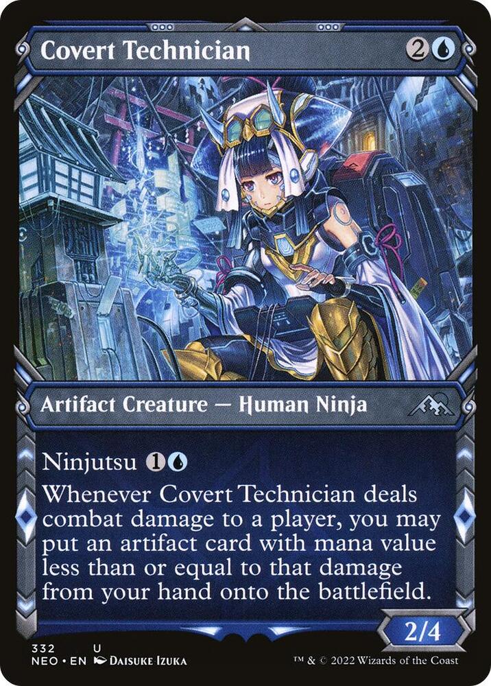 Covert Technician (Showcase) 332 card from Kamigawa: Neon Dynasty