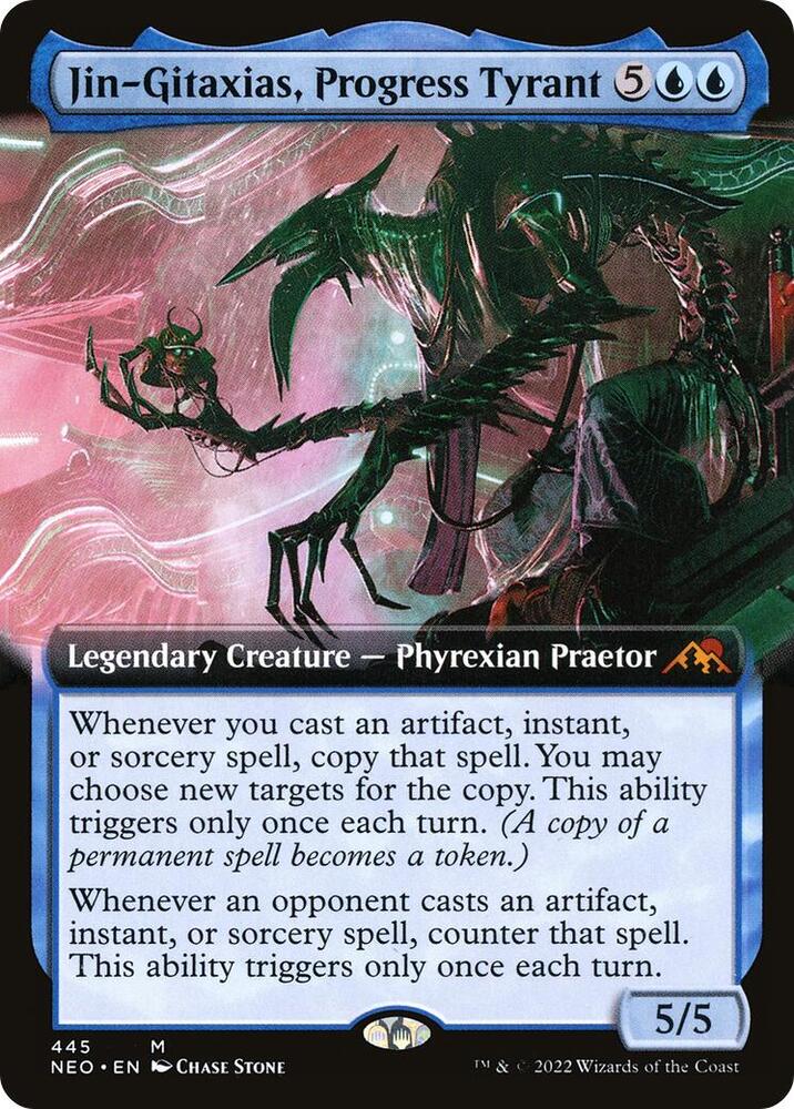 Jin-Gitaxias, Progress Tyrant (Extended Art) 445 card from Kamigawa: Neon Dynasty
