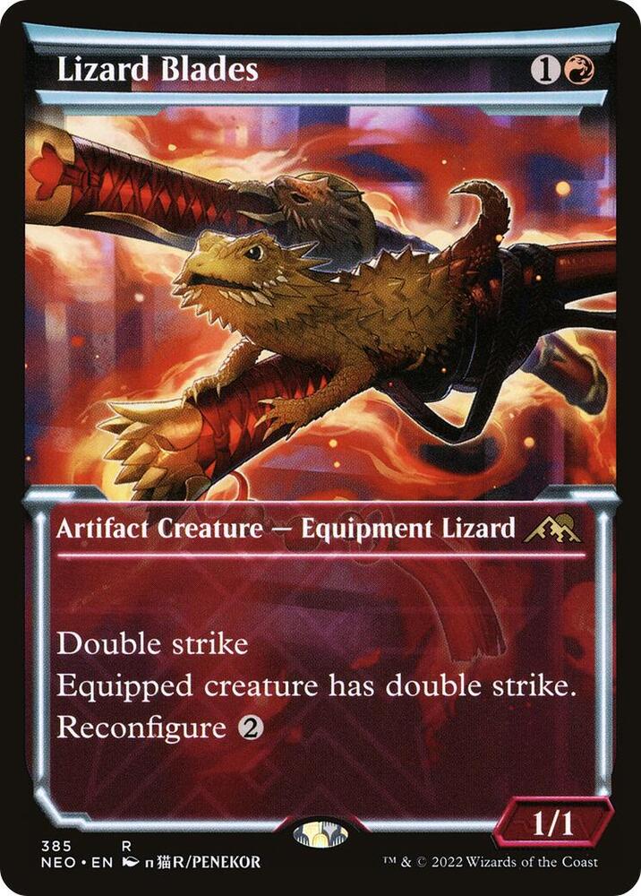 Lizard Blades (Showcase) 385 card from Kamigawa: Neon Dynasty