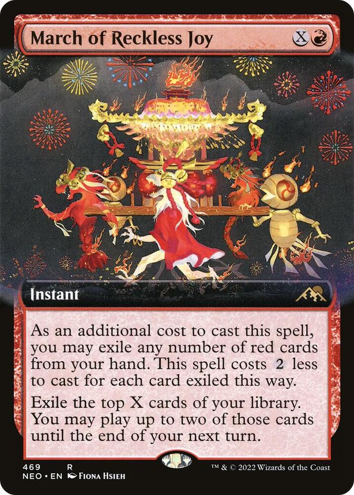 March of Reckless Joy (Extended Art) 469 card from Kamigawa: Neon Dynasty