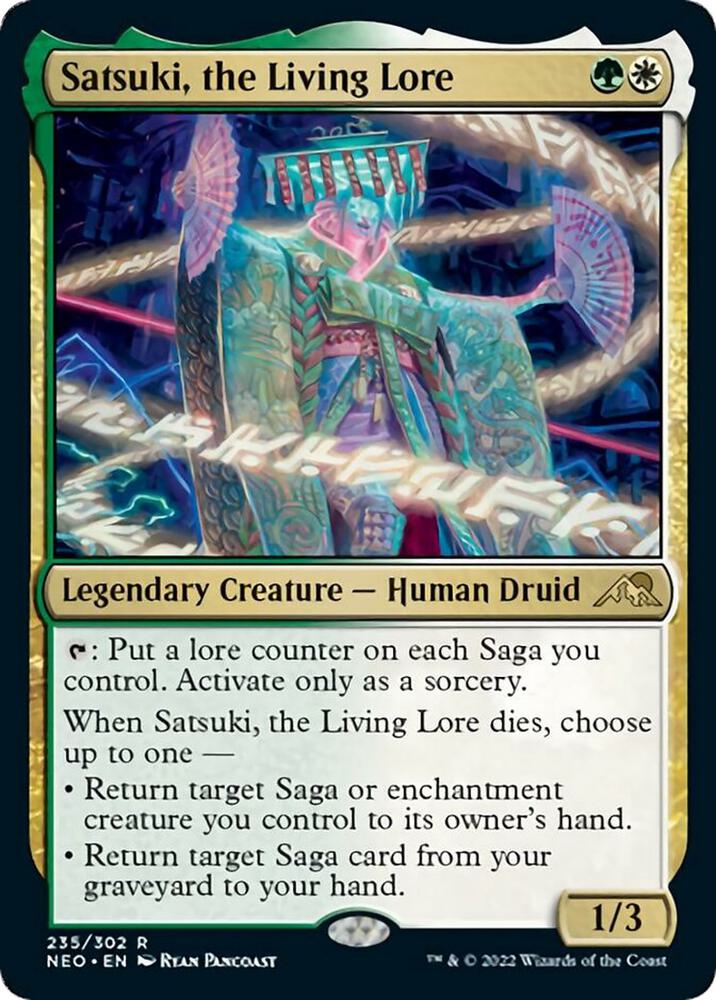 Satsuki, the Living Lore 235 card from Kamigawa: Neon Dynasty