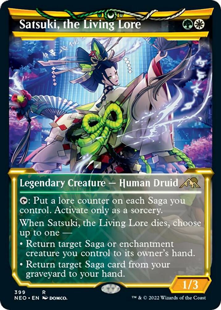 Satsuki, the Living Lore (Showcase) 399 card from Kamigawa: Neon Dynasty