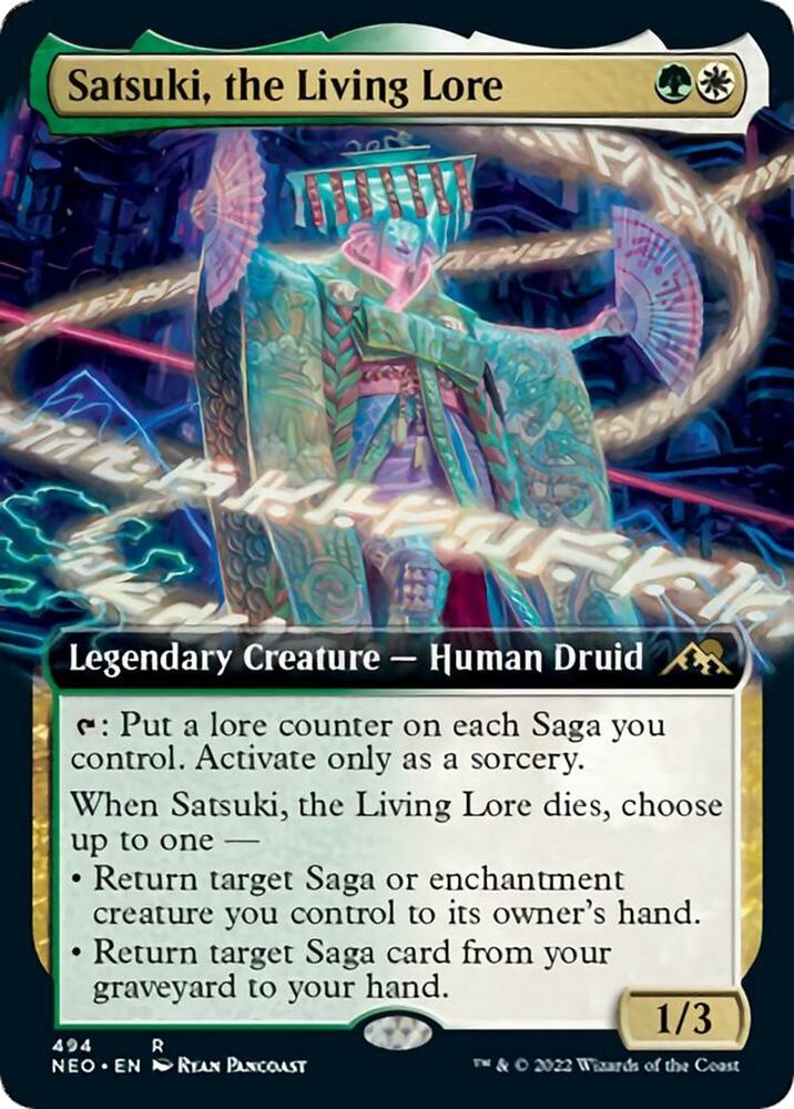 Satsuki, the Living Lore (Extended Art) 494 card from Kamigawa: Neon Dynasty