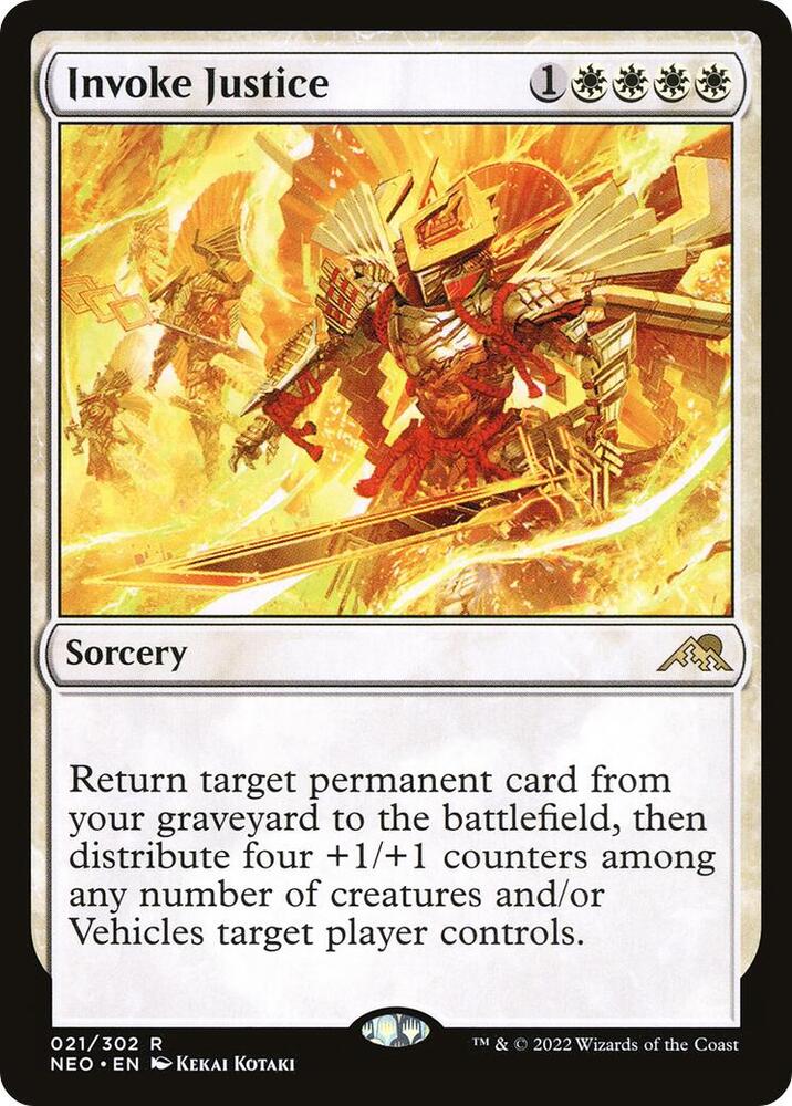 Invoke Justice 21 card from Kamigawa: Neon Dynasty
