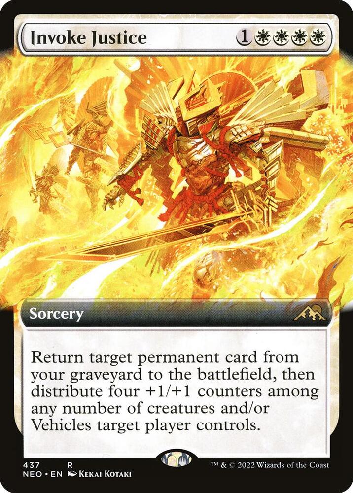 Invoke Justice (Extended Art) 437 card from Kamigawa: Neon Dynasty