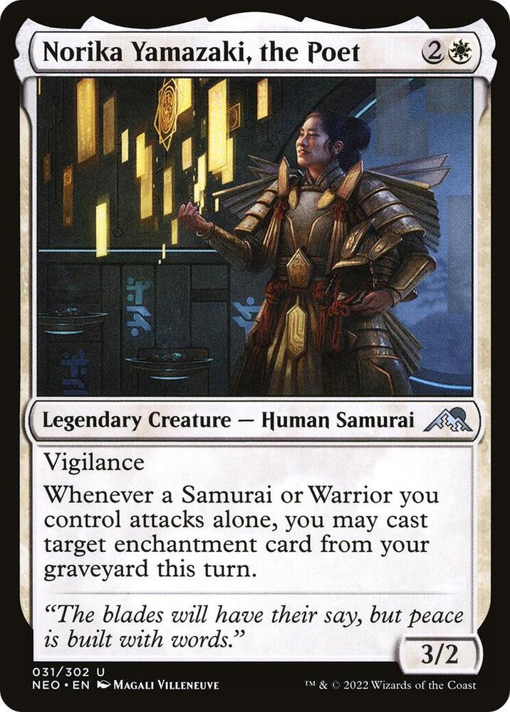 Norika Yamazaki, the Poet 31 card from Kamigawa: Neon Dynasty